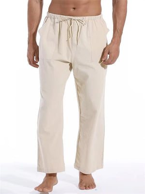 Male Solid Color Elastic Waist Large Size Pants