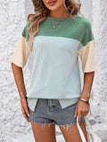 Women's Color Block Striped Texture Casual Shirt