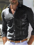 Men's British Style Fashionable Vertical Stripe Shirts