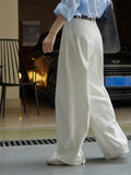 Women's Simple Fashionable High-rise White Trousers