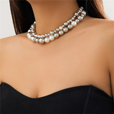 2pcs/Set Chunky Beads Ball Shaped Clavicle Chain Necklaces