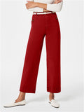 Elegant High-Rise Solid Color Straight-Leg Jeans for Lady