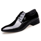 Men's Crocodile Print PU Leather Front Lace Up Dress Shoes