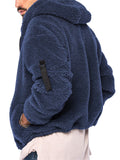 Men's Fashion Cozy Zip Up Plush Hooded Outerwear