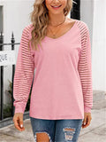 Ladies Daily V Neck Visible Long Sleeve Shirt