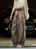 Ladies Streetwear Casual Popular Wide Leg Cargo Trousers