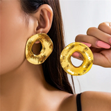 Exaggerated Hollow Circle Statement Earring for Women