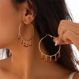 Cute Mushroom & Cherry Forest Holiday Hoop Earrings for Women