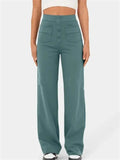 Women's High-Rise Buttoned Stretch Flexi Pants