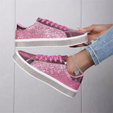 Ladies Trendy Sparkling Low Top Sequin Shoes