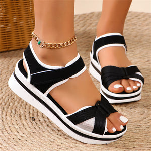 Women's Leisure Cutout Strappy Velcro Sandals