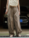 Ladies Streetwear Casual Popular Wide Leg Cargo Trousers