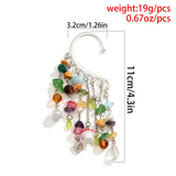 Women's Irregular Stone Crystal Mushroom Clip Earring