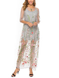 Women's Summer Lace Embroidery 2-Piece Beach Dress