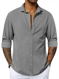 Plain Comfortable Lapel Relaxed Shirts for Male