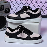 Trendy Color Block Thick Sole Skateboard Shoes for Women