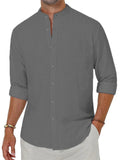 Male Holiday Wear Leisure Henley Collar Shirts