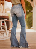 Casual Retro Ripped Flared Jeans for Women