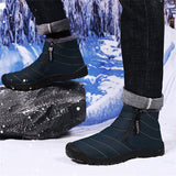 Double Zip Plush Lined Outdoor Ankle Snow Boots for Men