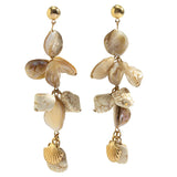 Artificial Beach Shell Pebble Pendant Boho Earrings for Lady