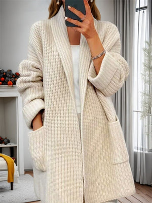 Women's Comfortable Mid-Length Cardigan Knit Sweater