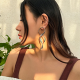 Female Trendy Round Circle Twisted Earrings