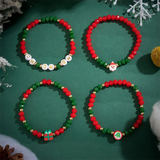 4Pcs/Set Christmas Tree Santa Claus Gift Box Bead Bracelets