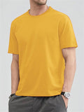 Men's Simple O-Neck Solid Color Basic Shirt