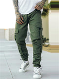 Street Style Multi-Pocket Loose Drawstring Cargo Pants for Men