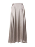 Women's Elegant Silky High-Rise Flowy Maxi Skirt