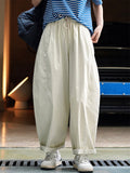 Ladies Summer Casual Light Spliced Wide-Leg Pants