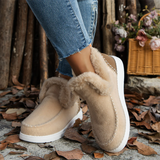 Women's Super Comfy Plush Lined Fuzzy Slip-On Ankle Boots