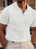 Men's Summer Slim Fit Lapel Simple Short Sleeve Shirt