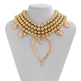 Big Love Heart Pendant Exaggerated Layered Necklace for Women