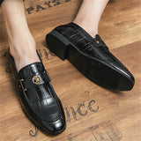 Men's Fashionable British Style Metal Buckle Dress Shoes