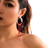 Faux Pearl Beads Tassel Chain Women's Earrings