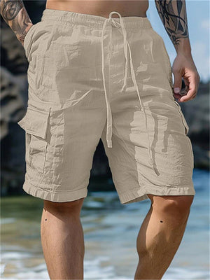 Male Drawstring Elastic Waist Breathable Beach Shorts