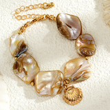 Golden Seashell Charm Irregular Bracelets for Ladies