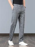 Men's Fashionable Regular Fit Checked Dress Pants