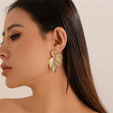 Luxury Vintage Maple Leaf Piercing Earrings for Lady