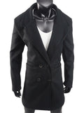 Women's Autumn Solid Color Notched Lapel Mid-Length Woolen Coat