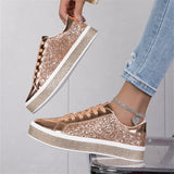 Ladies Trendy Sparkling Low Top Sequin Shoes