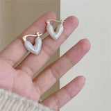 Romantic Heart-Shaped French Earrings for Lady