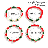 4Pcs/Set Christmas Tree Santa Claus Gift Box Bead Bracelets