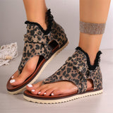 Retro Rivet Decoration Open Toe Flat Roman Sandals for Women