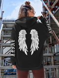 Unique Angel Wings Printed Hoodies for Women