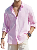 Casual Loose Fit Button Up Shirts for Men