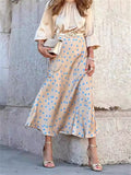 Ladies Elegant Polka Dot & Circular Print Flowy Skirts