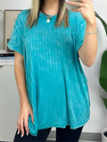 Female Comfortable Short Sleeve Pullover Ribbed T-shirts