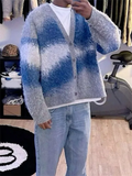 Men's Popular Tie Dye V-Neck Button Sweater